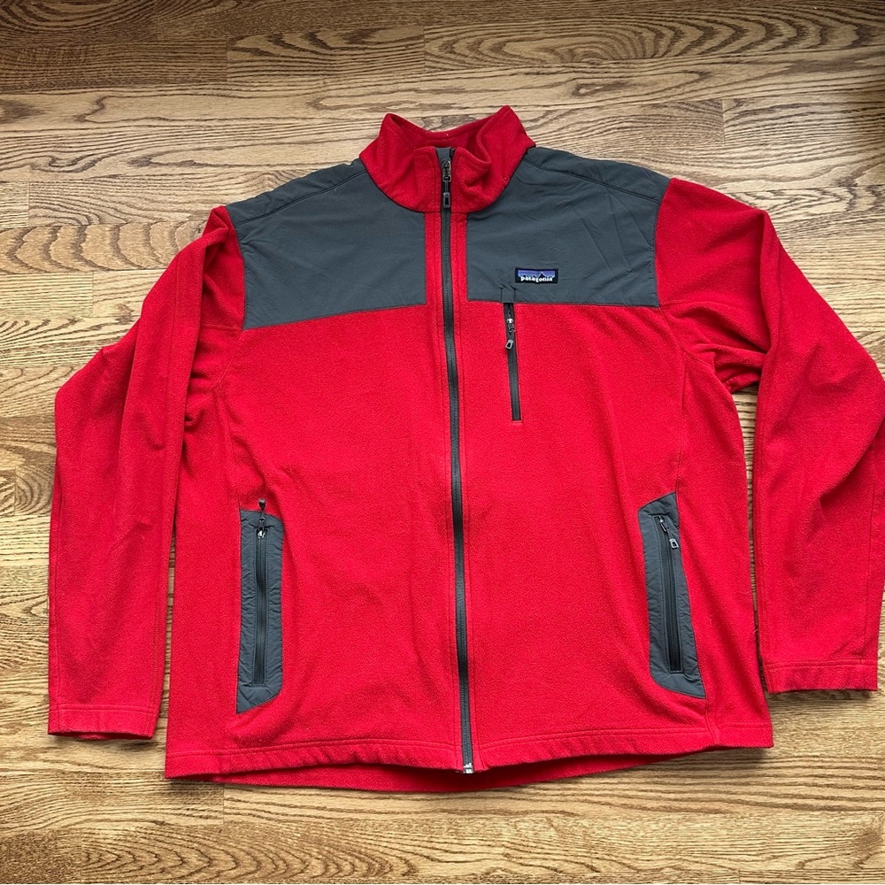 Patagonia Jacket Soft Fleece Full Zip Red Grey Men’s XXL
